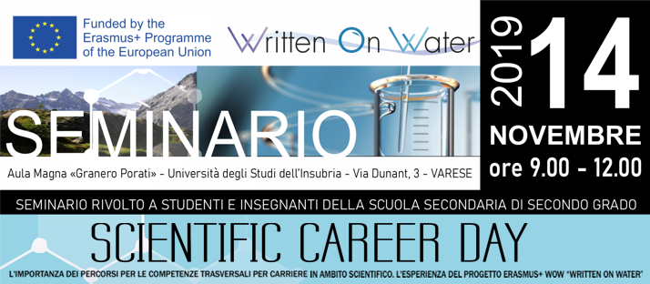 Progetto Erasmus+ “WOW – Written On Water” – Seminario del 14 novembre 2019